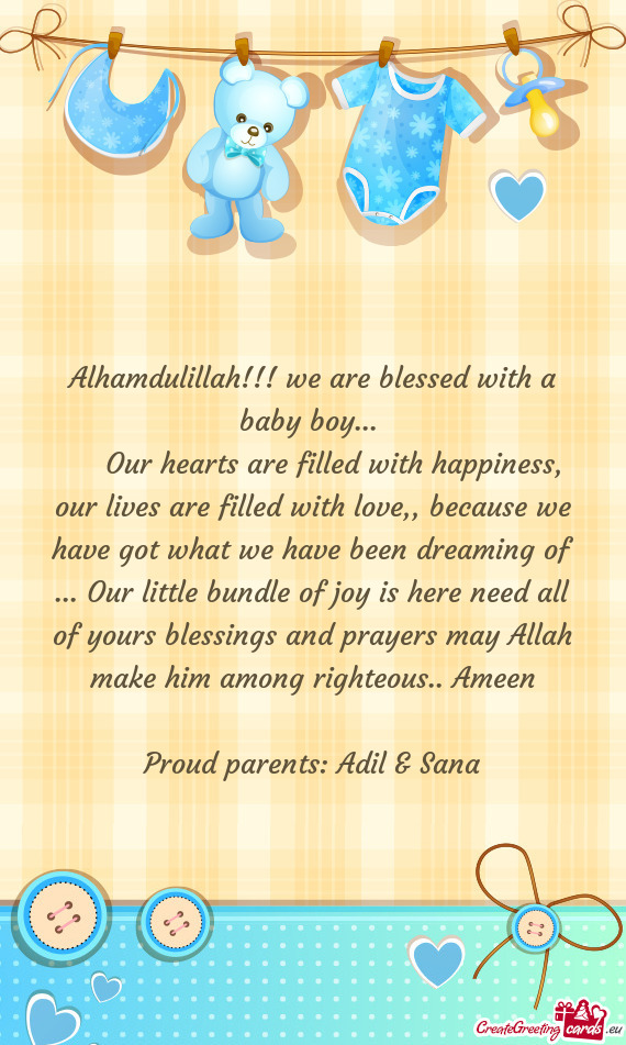 Alhamdulillah!!! we are blessed with a baby boy