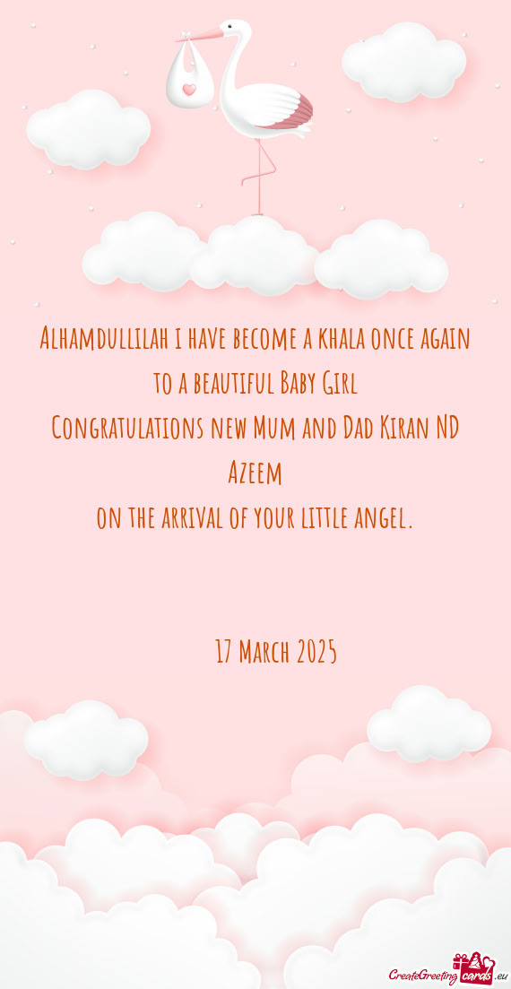 Alhamdullilah i have become a khala once again to a beautiful Baby Girl