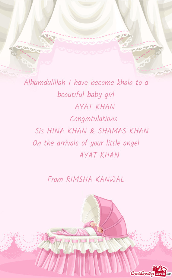 Alhumdulillah I have become khala to a beautiful baby girl