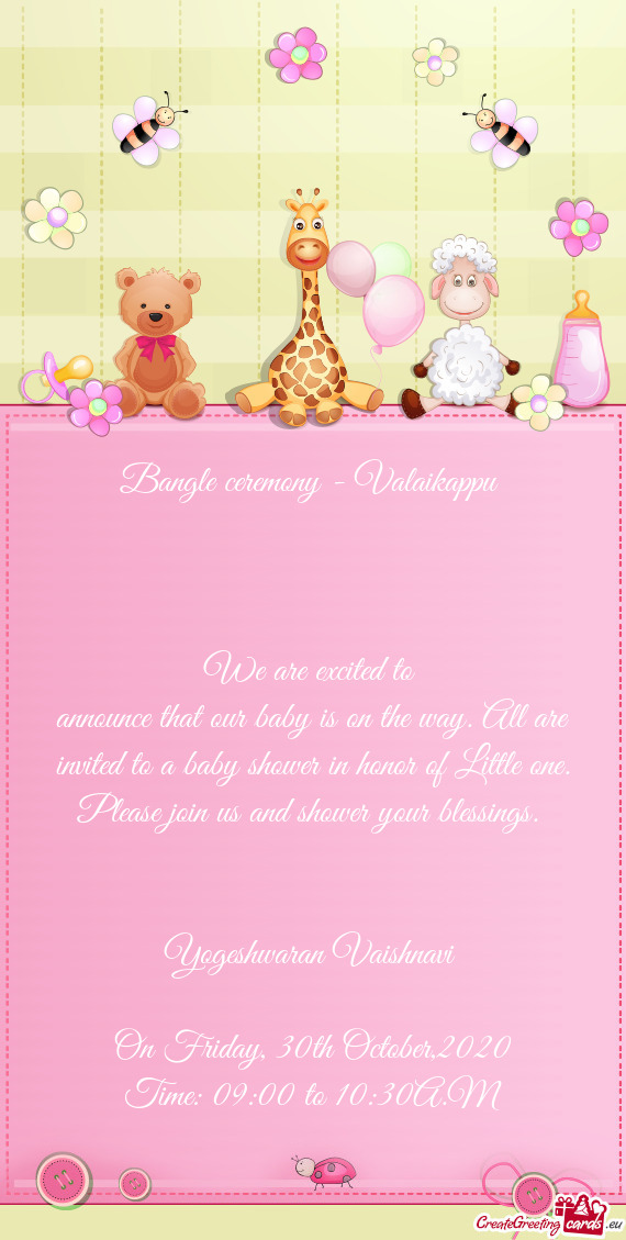 All are invited to a baby shower in honor of Little one