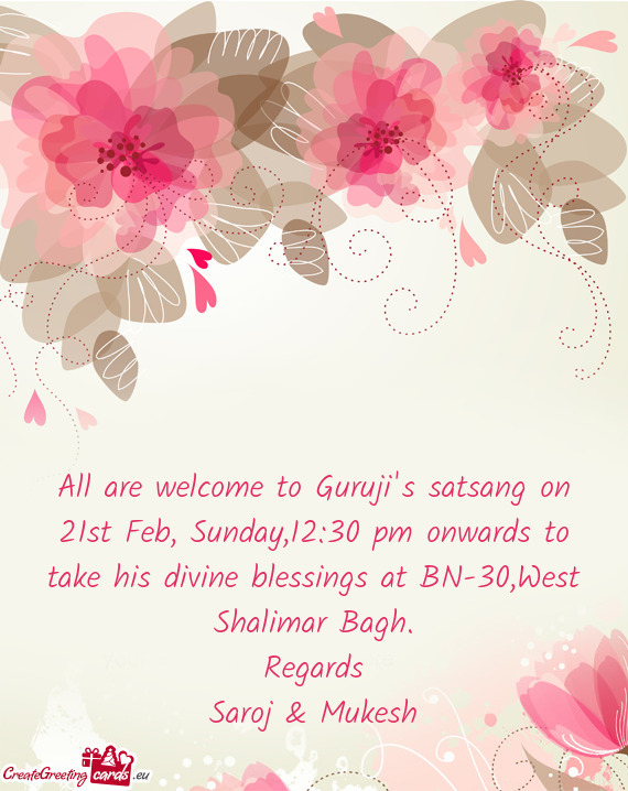 All are welcome to Guruji