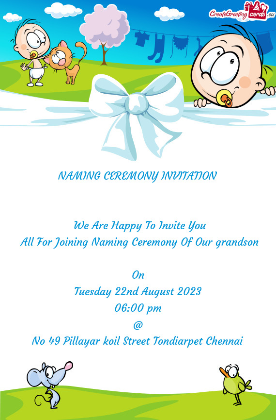 All For Joining Naming Ceremony Of Our grandson