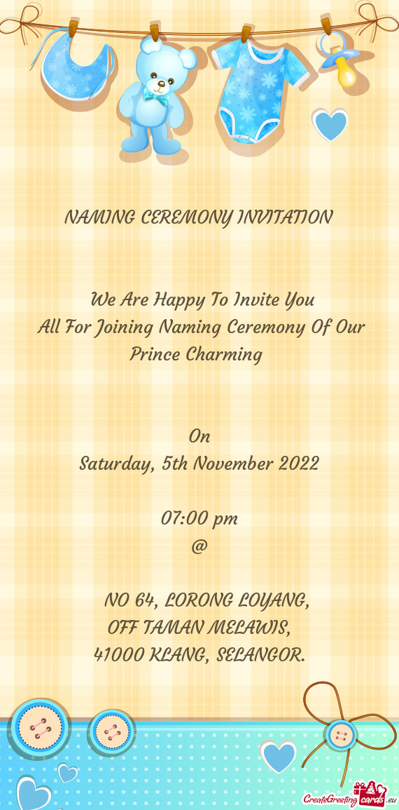 All For Joining Naming Ceremony Of Our Prince Charming