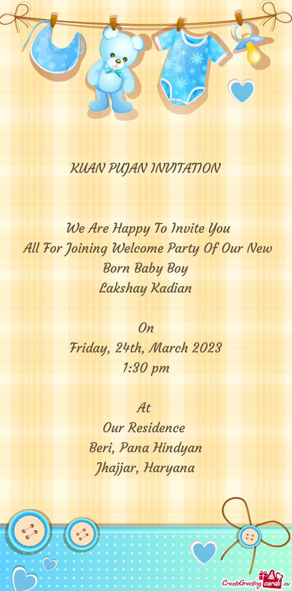 All For Joining Welcome Party Of Our New Born Baby Boy