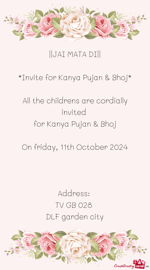 All the childrens are cordially invited