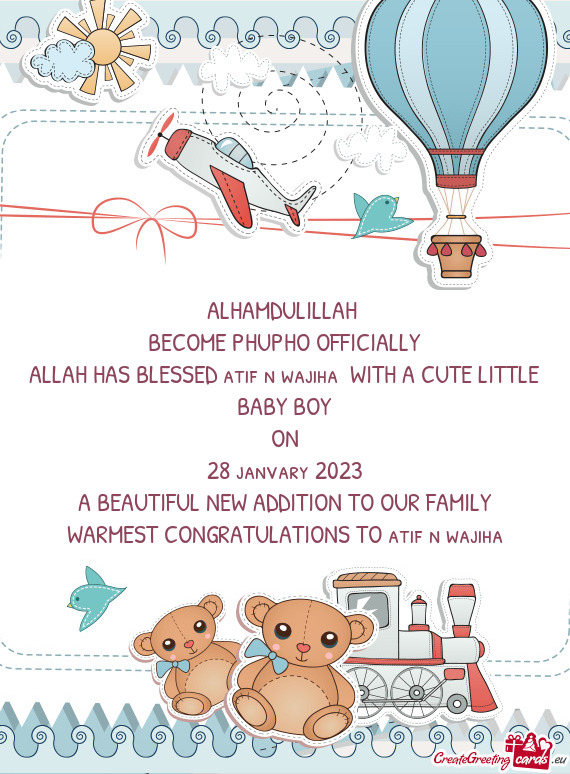 ALLAH HAS BLESSED atif n wajiha WITH A CUTE LITTLE