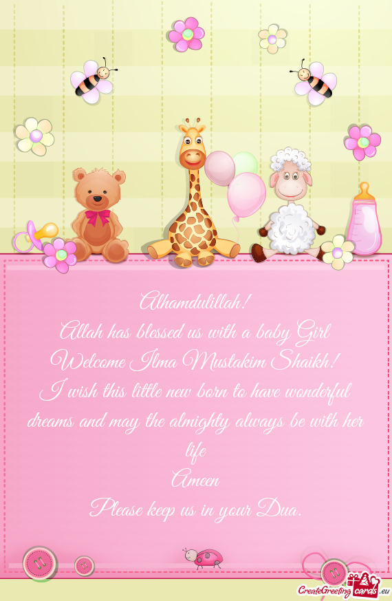 Allah has blessed us with a baby Girl Welcome Ilma Mustakim Shaikh