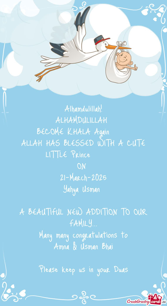 ALLAH HAS BLESSED WITH A CUTE LITTLE Prince 👶 ❤️