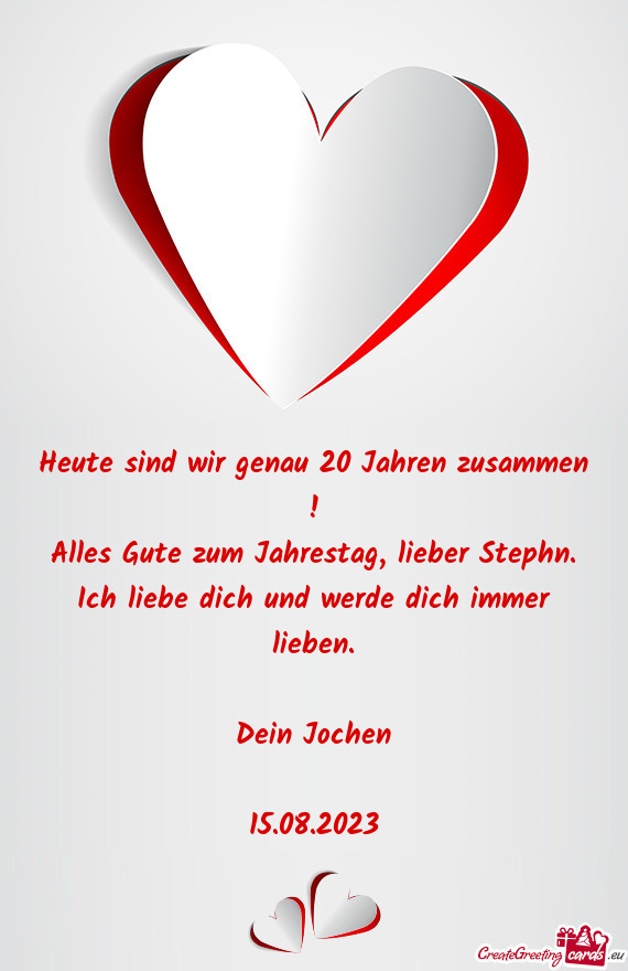 Alles Gute zum Jahrestag, lieber Stephn