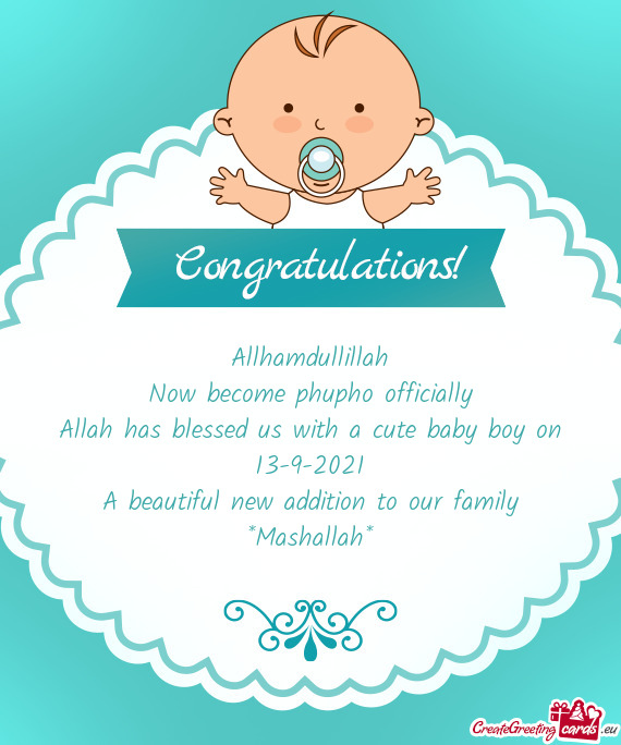 Allhamdullillah Now become phupho officially Allah has blessed us with a cute baby boy on 13-9-20