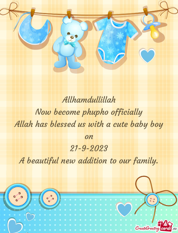 Allhamdullillah Now become phupho officially Allah has blessed us with a cute baby boy on 21-9-20