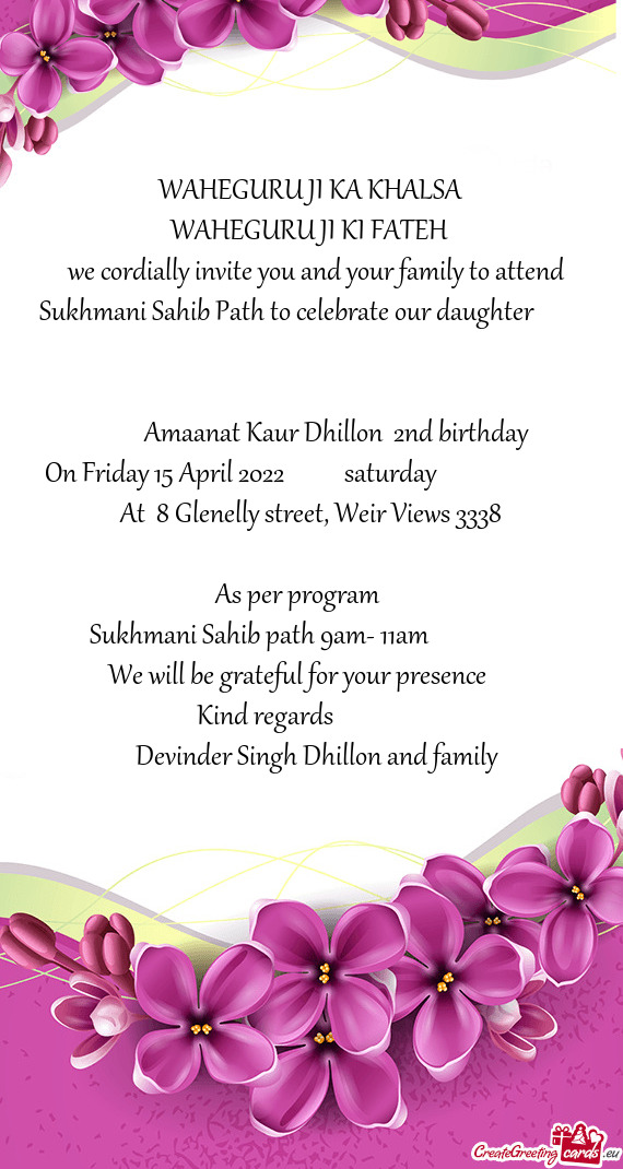 Amaanat Kaur Dhillon 2nd birthday