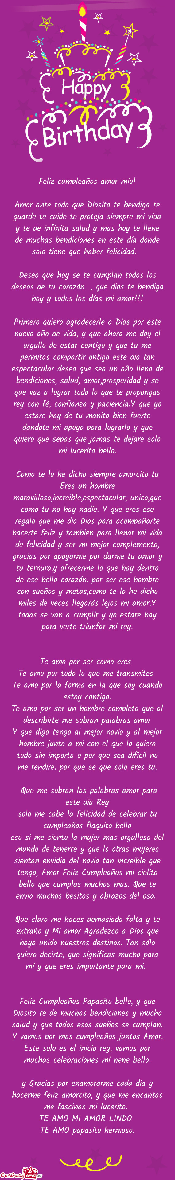 Amor ante todo que Diosito te bendiga te guarde te cuide te proteja siempre mi vida y te de infinita