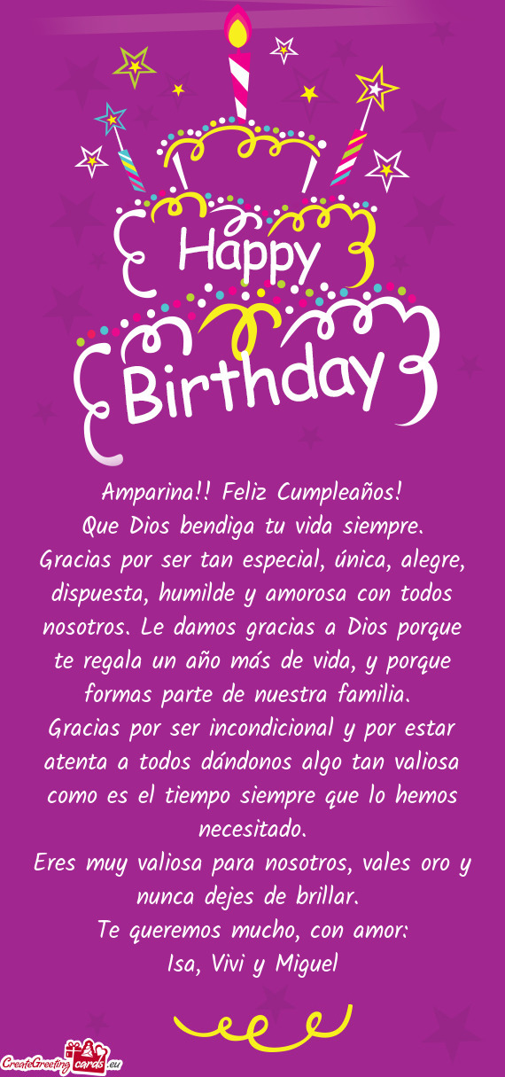 Amparina!! Feliz Cumpleaños