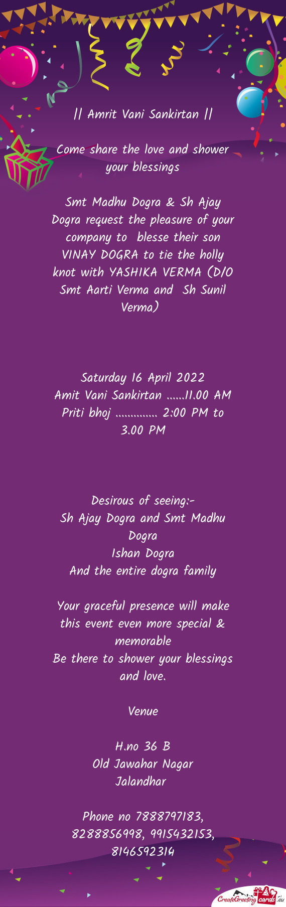 || Amrit Vani Sankirtan ||