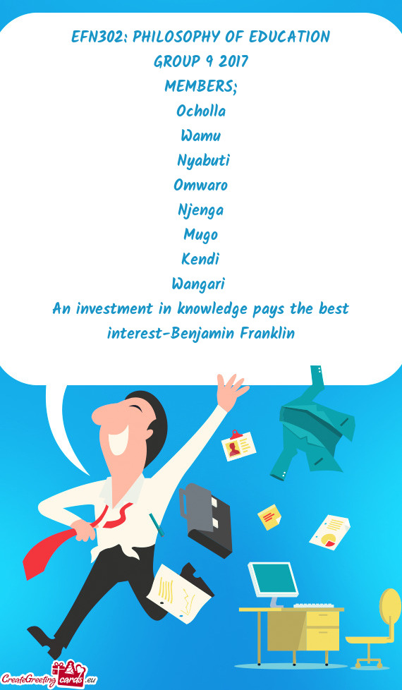 An investment in knowledge pays the best interest-Benjamin Franklin