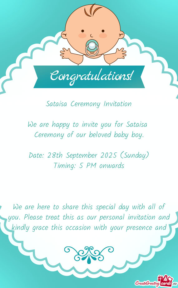 And kindly grace this occasion with your presence and