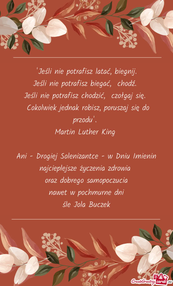 Ani - Drogiej Solenizantce - w Dniu Imienin najcieplejsze życzenia zdrowia