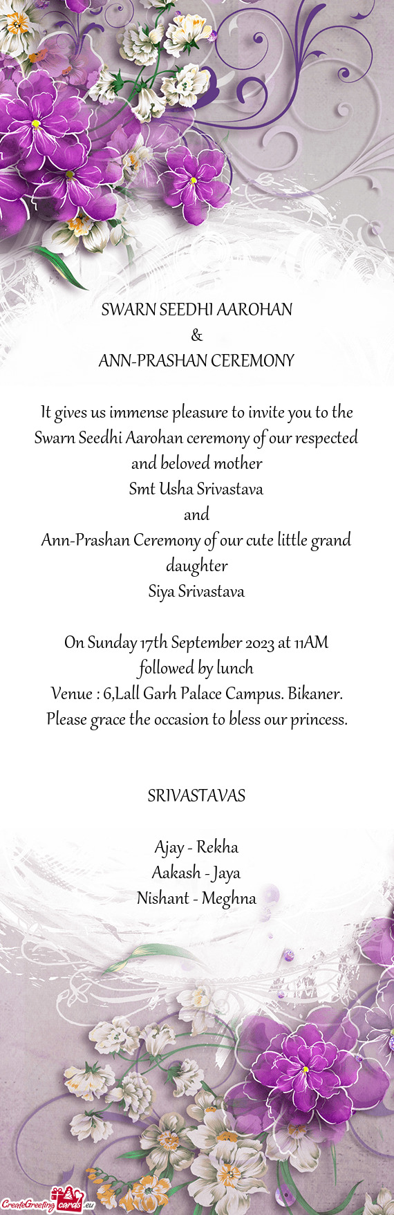 Ann-Prashan Ceremony of our cute little grand daughter