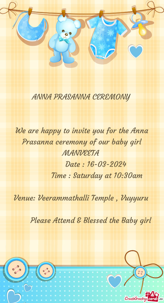 ANNA PRASANNA CEREMONY