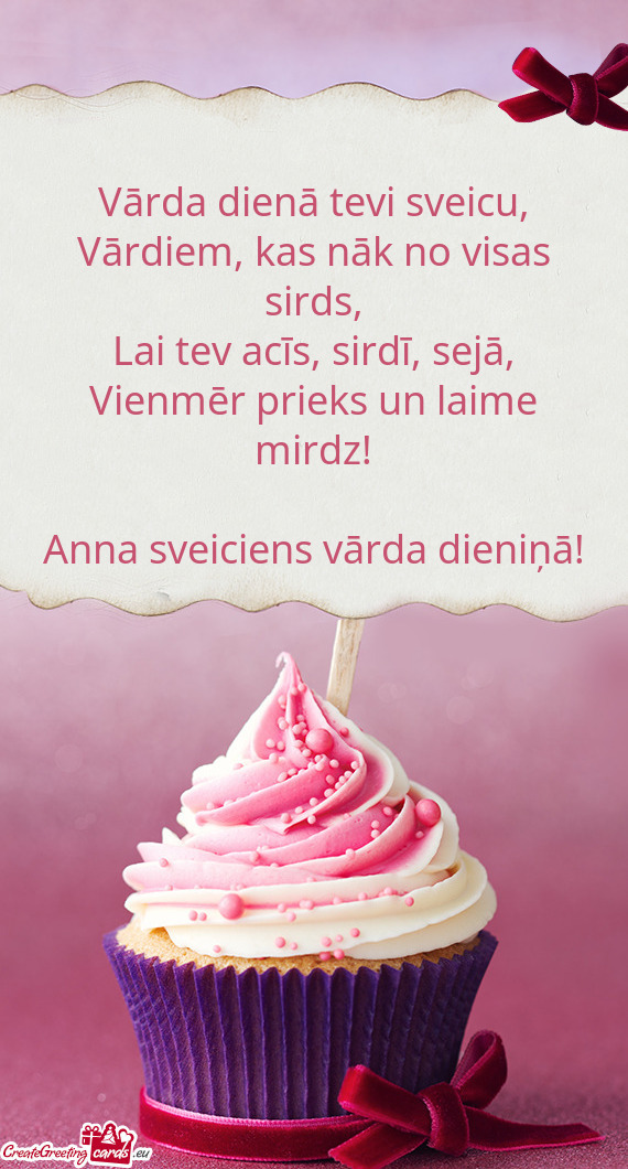 Anna sveiciens vārda dieniņā