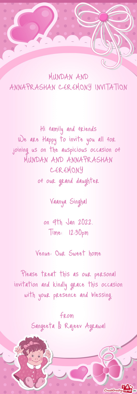 ANNAPRASHAN CEREMONY INVITATION