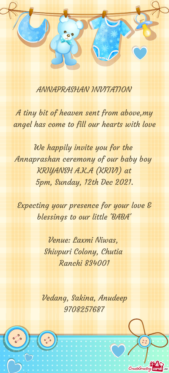 Annaprashan ceremony of our baby boy