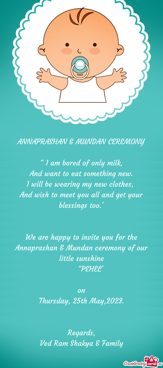 ANNAPRASHAN & MUNDAN CEREMONY