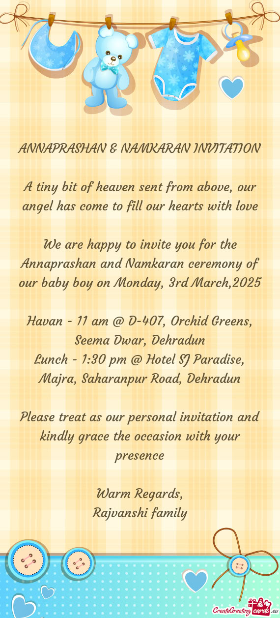 ANNAPRASHAN & NAMKARAN INVITATION