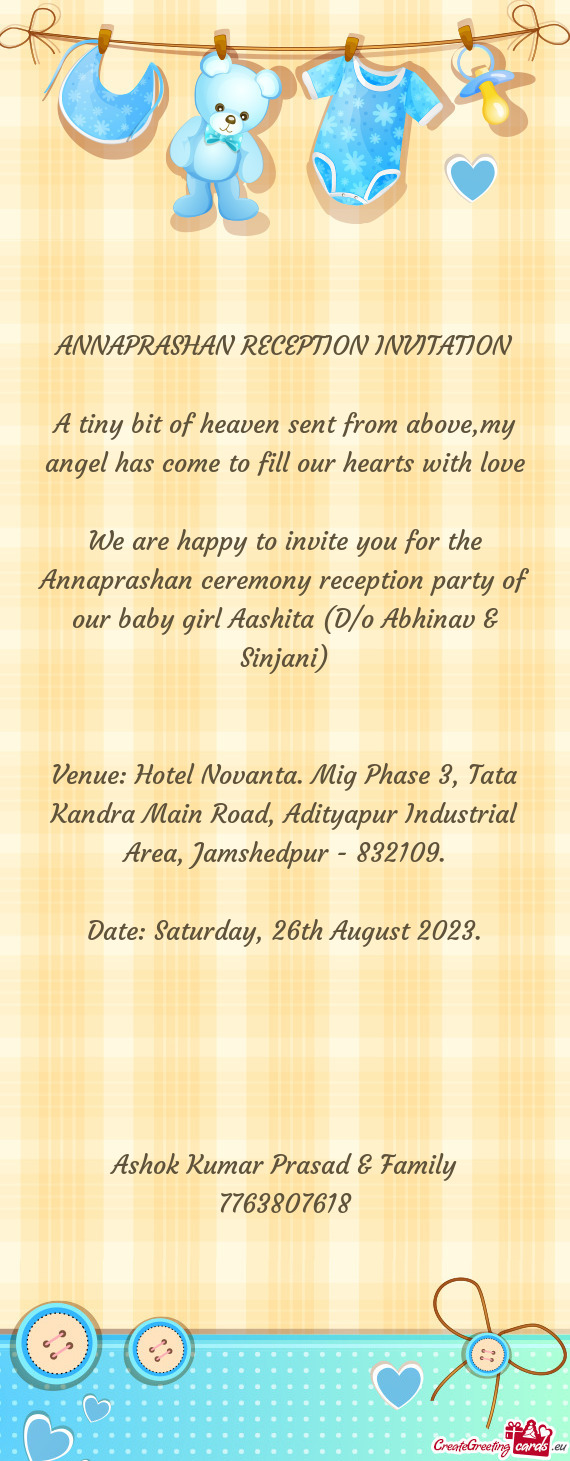 ANNAPRASHAN RECEPTION INVITATION