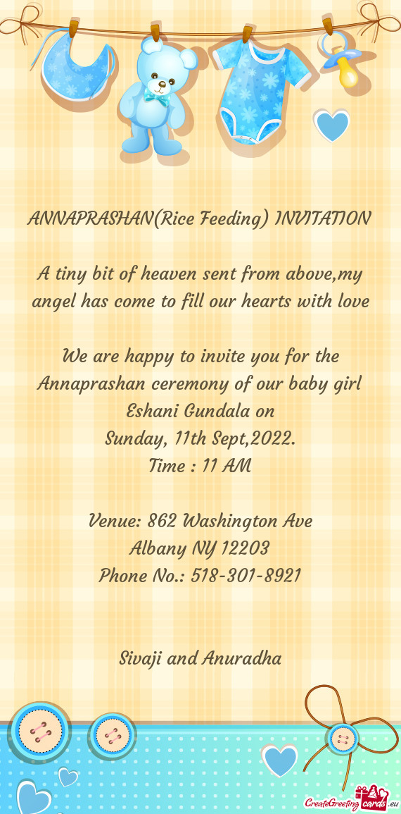 ANNAPRASHAN(Rice Feeding) INVITATION