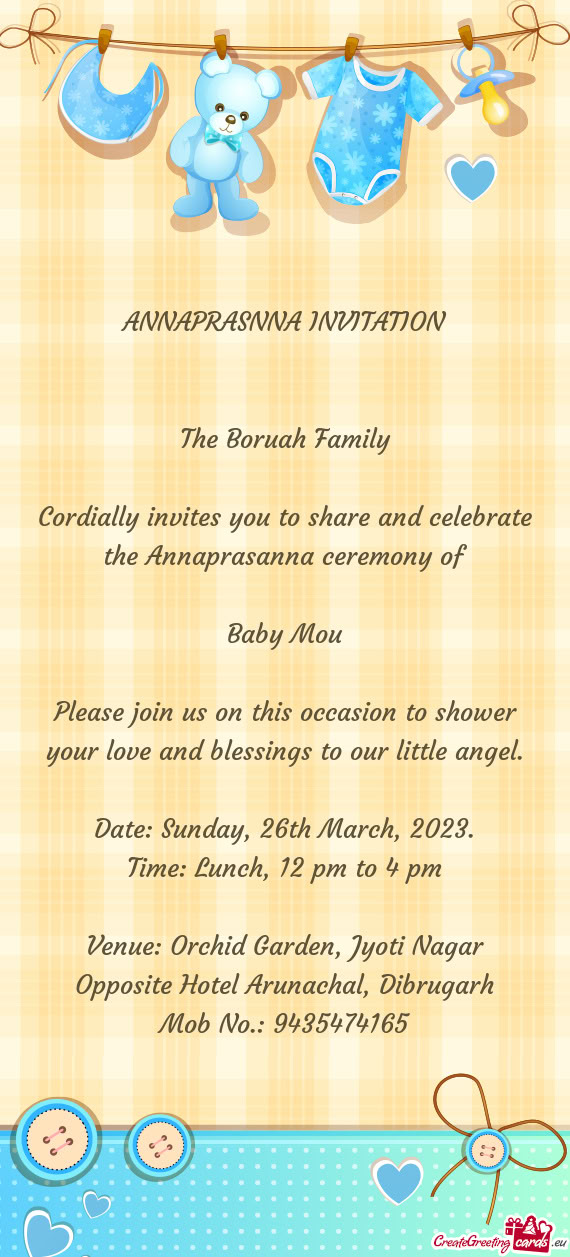 ANNAPRASNNA INVITATION