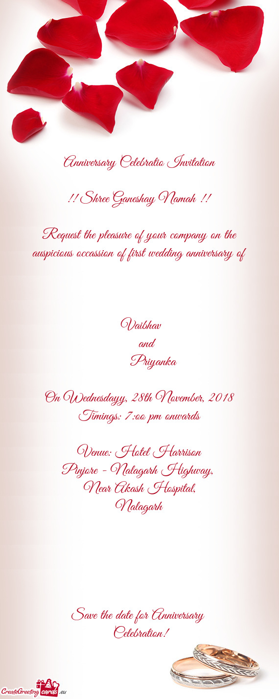 Anniversary Celebratio Invitation