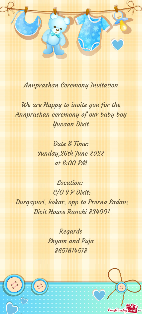 Annprashan Ceremony Invitation