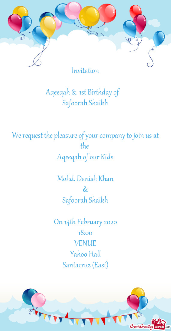 Aqeeqah & 1st Birthday of