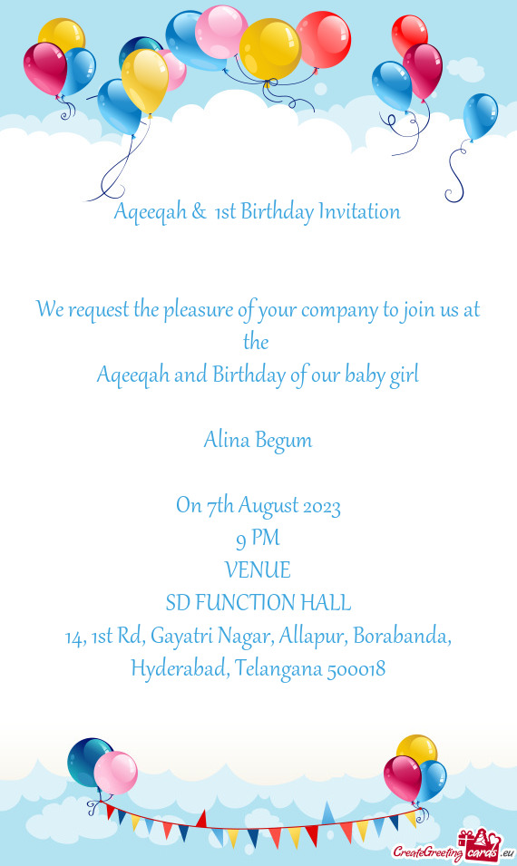 Aqeeqah and Birthday of our baby girl