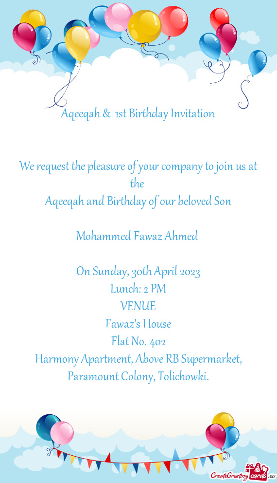 Aqeeqah and Birthday of our beloved Son