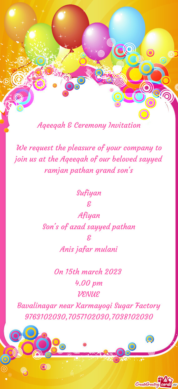 Aqeeqah & Ceremony Invitation