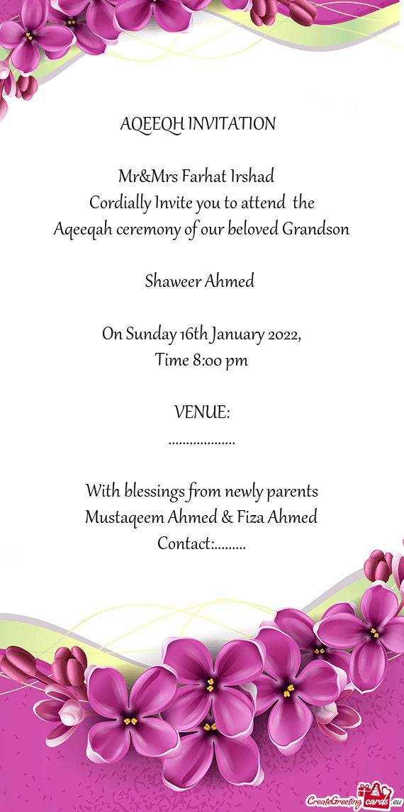 AQEEQH INVITATION