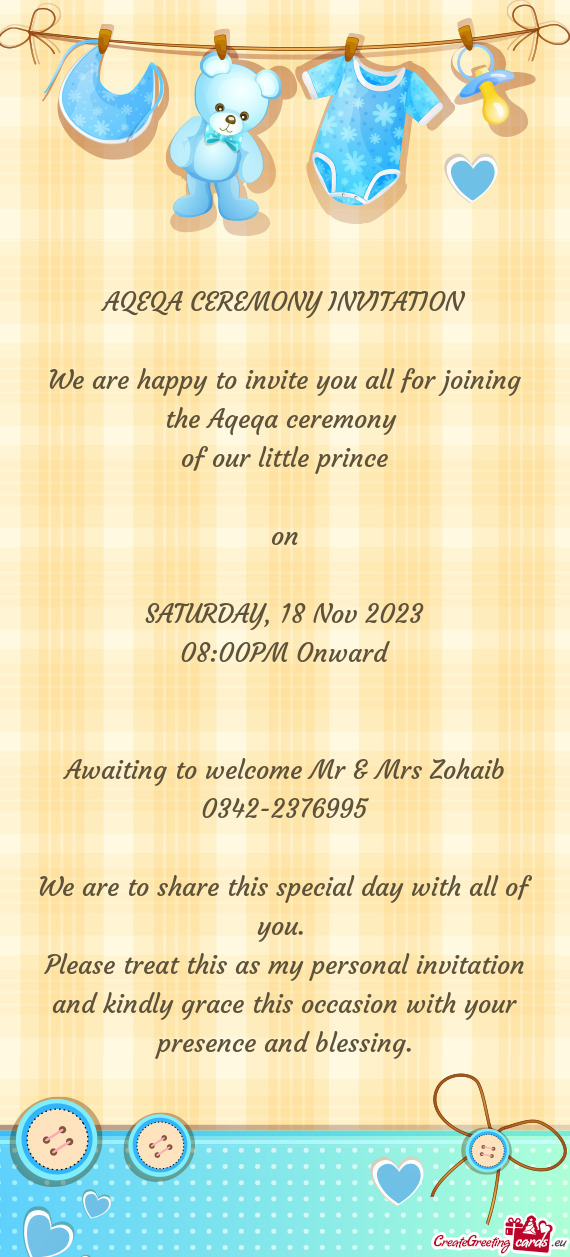 AQEQA CEREMONY INVITATION