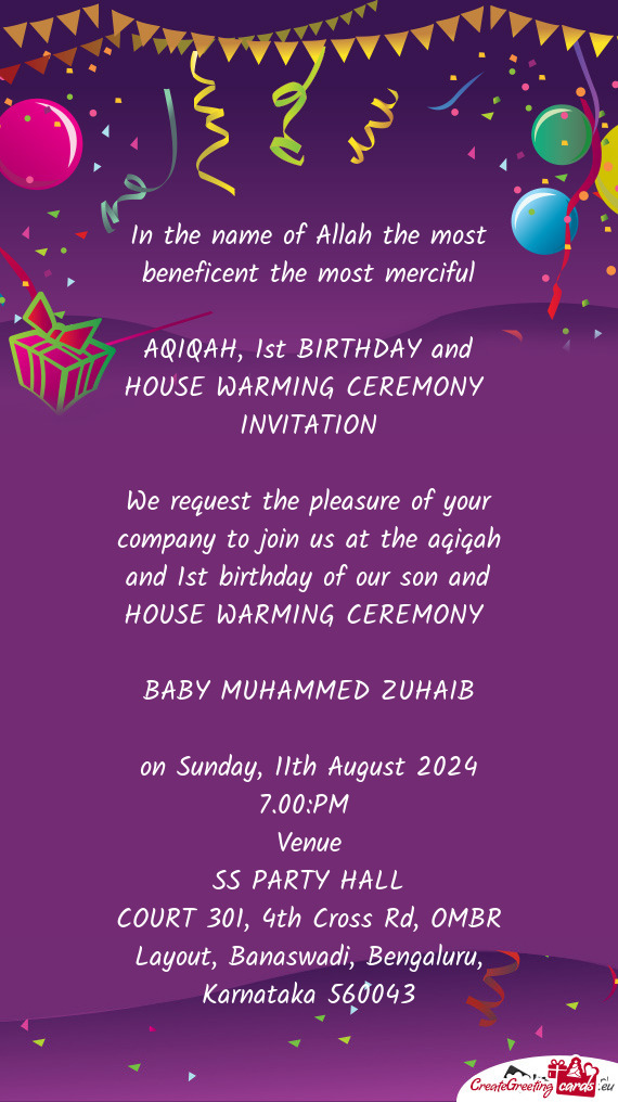 AQIQAH, 1st BIRTHDAY and HOUSE WARMING CEREMONY