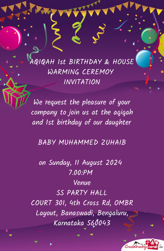 AQIQAH 1st BIRTHDAY & HOUSE WARMING CEREMOY