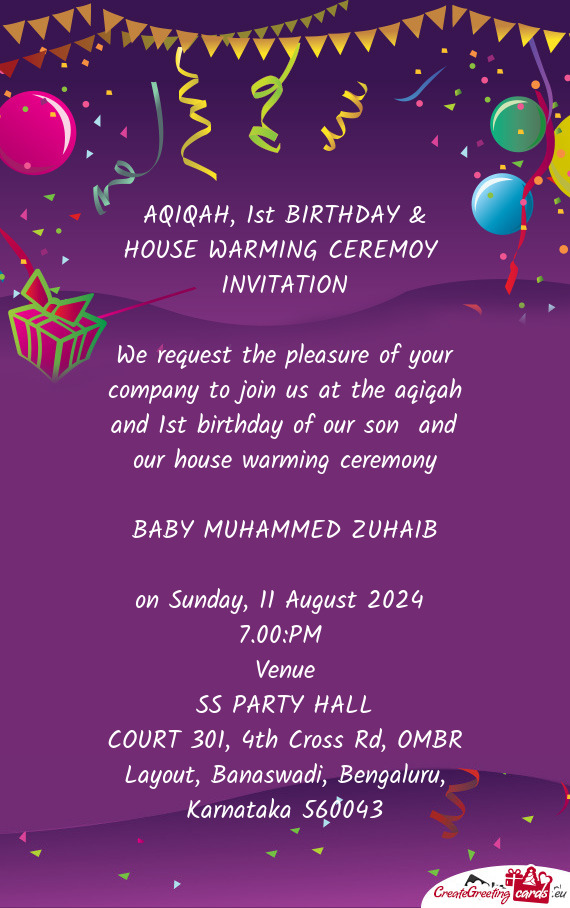 AQIQAH, 1st BIRTHDAY & HOUSE WARMING CEREMOY