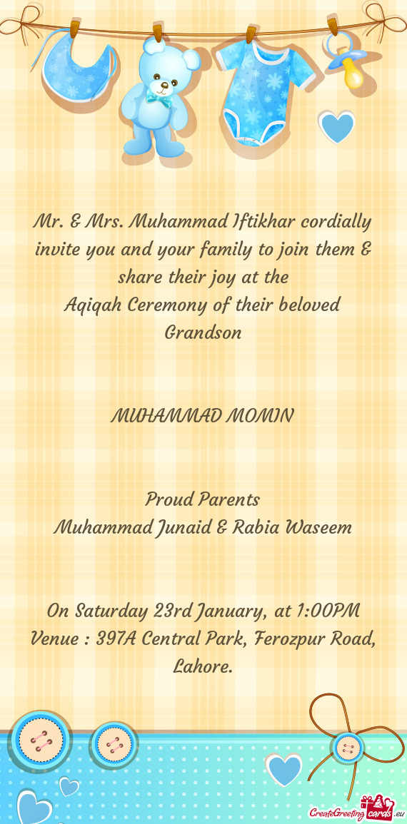 Aqiqah Ceremony of their beloved Grandson