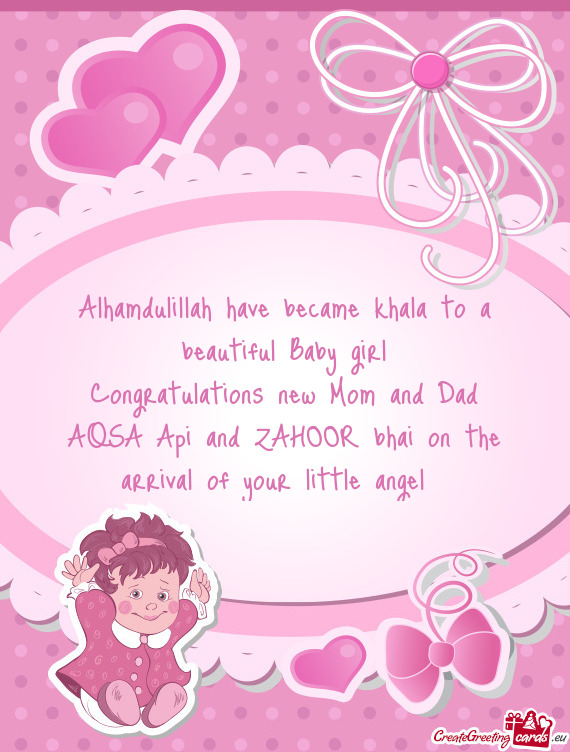 AQSA Api and ZAHOOR bhai on the arrival of your little angel🤩