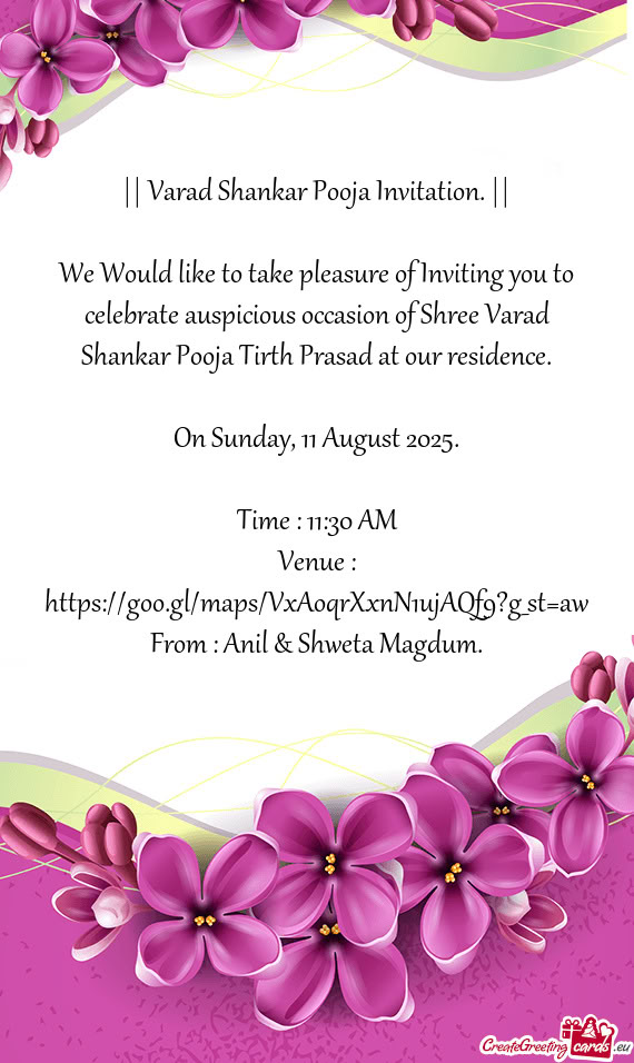 Ar Pooja Tirth Prasad at our residence