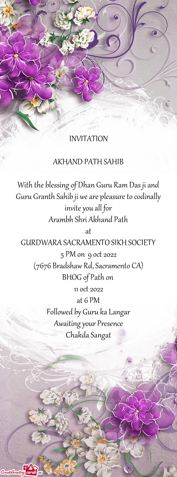 Arambh Shri Akhand Path