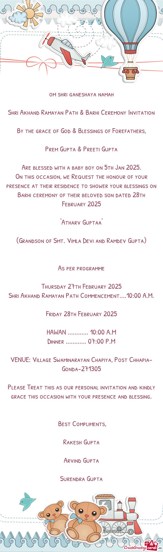 Are blessed with a baby boy on 5th Jan 2025