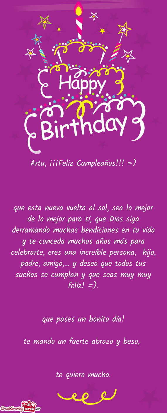 Artu, ¡¡¡Feliz Cumpleaños!!! =)