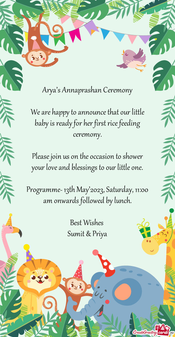 Arya’s Annaprashan Ceremony